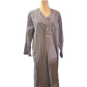 Majestic International Blue and White  Pullover 100% Cotton Men's Nightshirt S/M